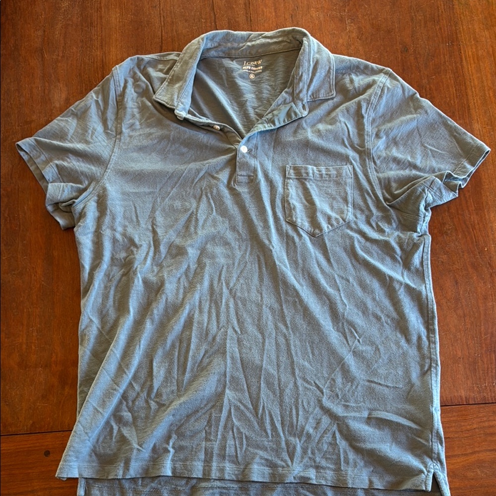 J.Crew Men's Light Blue Polo Shirt